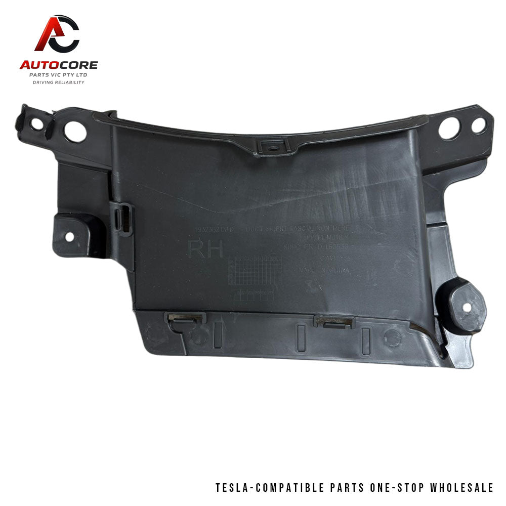 Tesla Model Y 2025 Front Bumper Air Vent Right (RH) - Front Bumper Air Intake Grille / Vent Panel(Part Number / MPN: 1932382-00-D)
