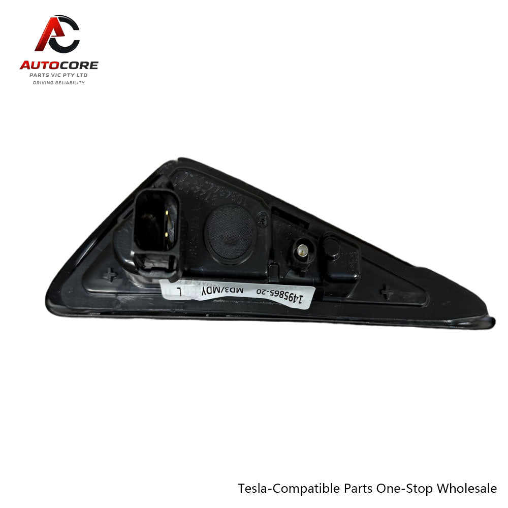 Front Fender Side Repeater Turn Signal Indicator Light with Autopilot Camera Right (RH) Matte Black for Tesla Model Y(Part Number: 1125106-50-A)